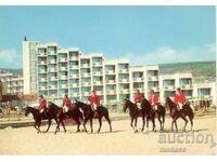 Old postcard - Albena, View with horsemen