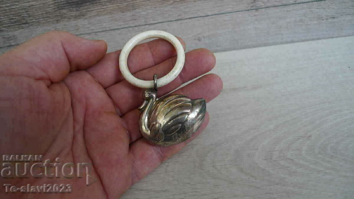 Old toy - baby bell - silver plated