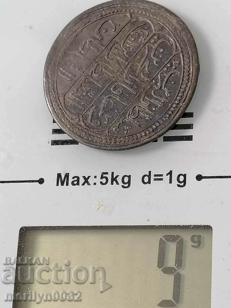 Οθωμανικό ασημένιο νόμισμα 1 Kurush 465/1000 Mahmud 2nd 1223/12 - 5