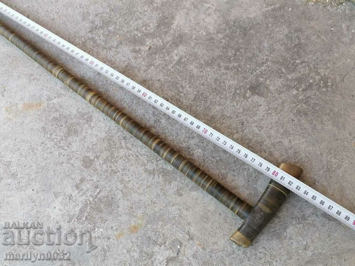 Auction Officer's Cane WW1 Trench Craft Buffalo Horn Brass Auction Officer's Cane WW1 Trench Craft Buffalo Horn Brass