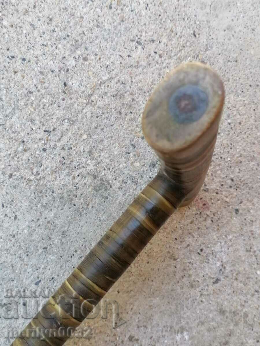 Officer's Cane WW1 Trench Craft Buffalo Horn Brass - 6 Officer's Cane WW1 Trench Craft Buffalo Horn Brass - 6