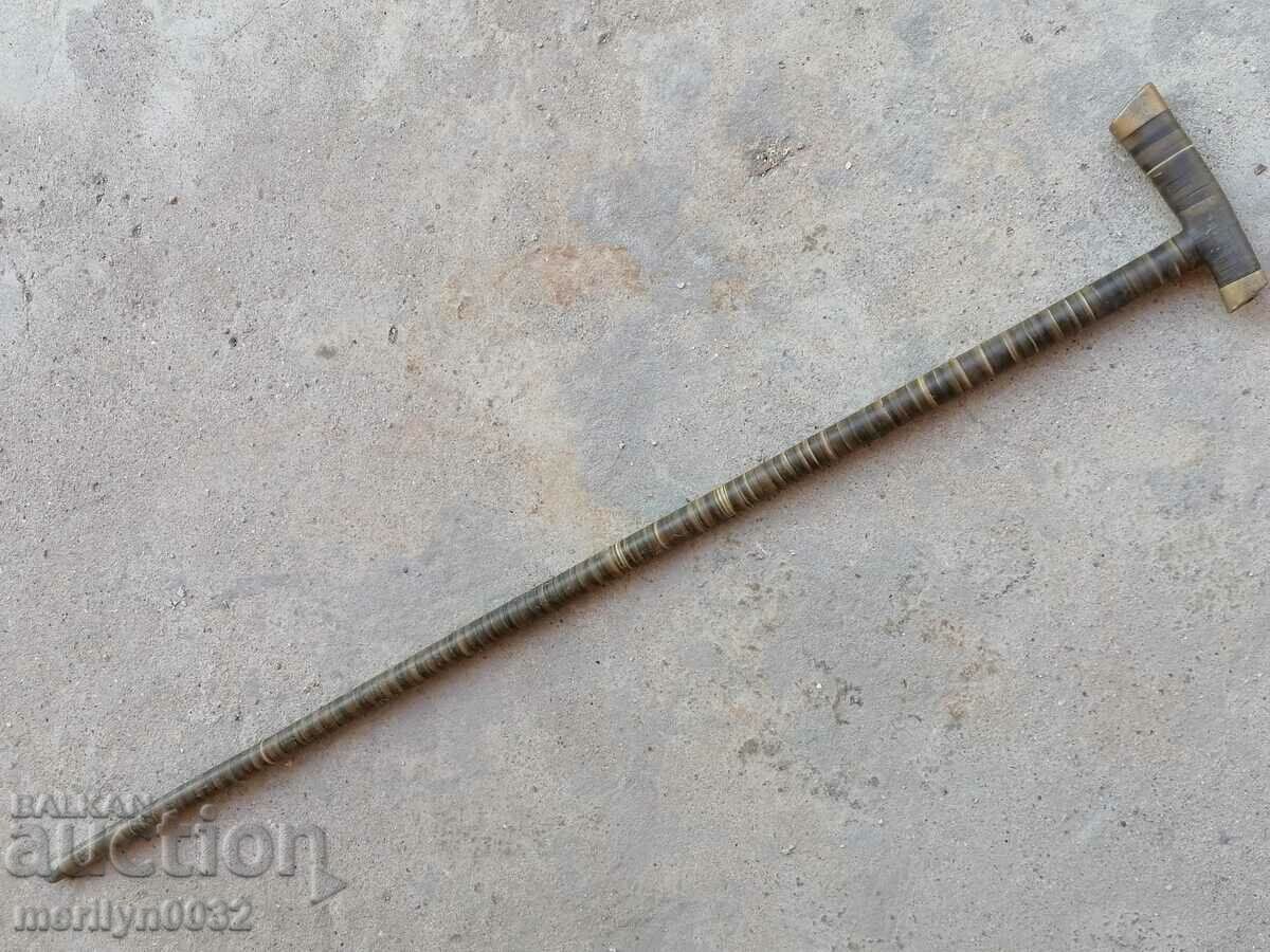 Officer's Cane WW1 Trench Craft Buffalo Horn Brass - 7 Officer's Cane WW1 Trench Craft Buffalo Horn Brass - 7