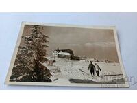 Postcard Vitosha Hut in the mountains in the winter of 1963