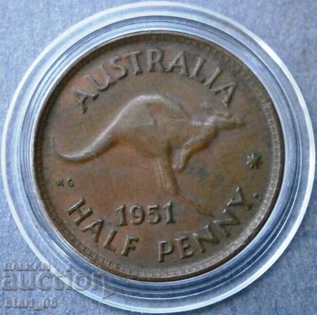Австралия ½ пени 1951