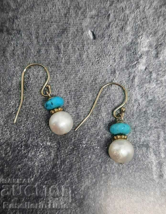 Handmade earrings with natural pearls with price 35.00 BGN | € 17.90 Handmade earrings with natural pearls with price 35.00 BGN | € 17.90
