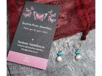 Handmade earrings with natural pearls