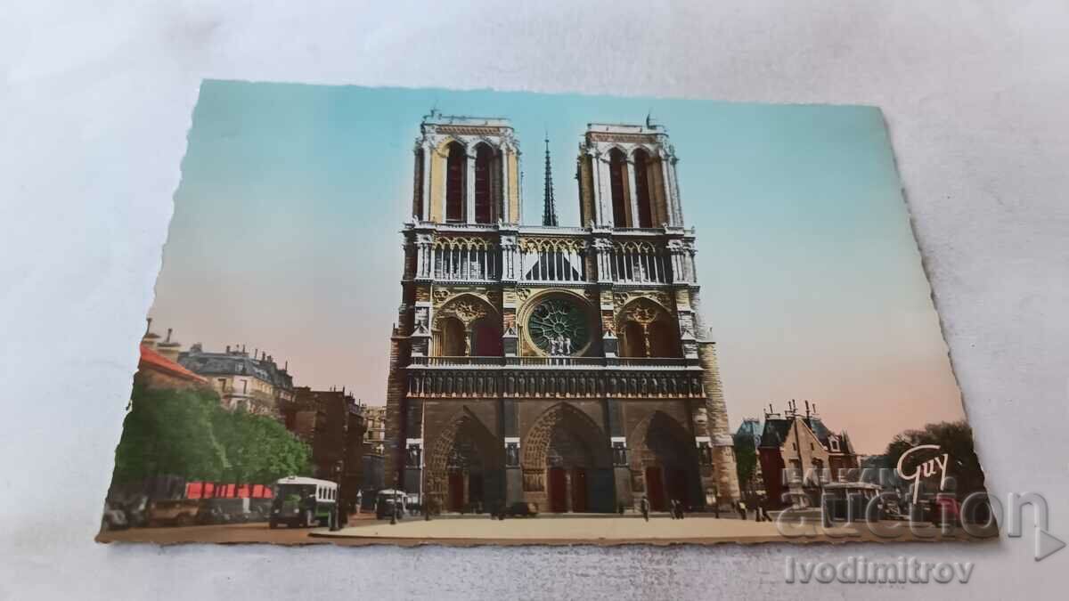 Postcard Paris Cathedrale Notre-Dame et le Parvice