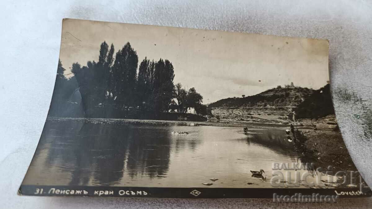 Carte poștală Lovech Landscape lângă Osam Gr. Paștele 1931