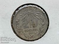 20 Centavos 1942 Mexic Argint