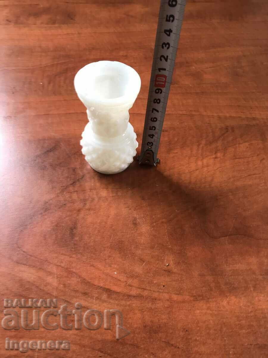 VASE VASE MILK WHITE GLASS RELIEF with price 15.00 BGN | € 7.67 VASE VASE MILK WHITE GLASS RELIEF with price 15.00 BGN | € 7.67