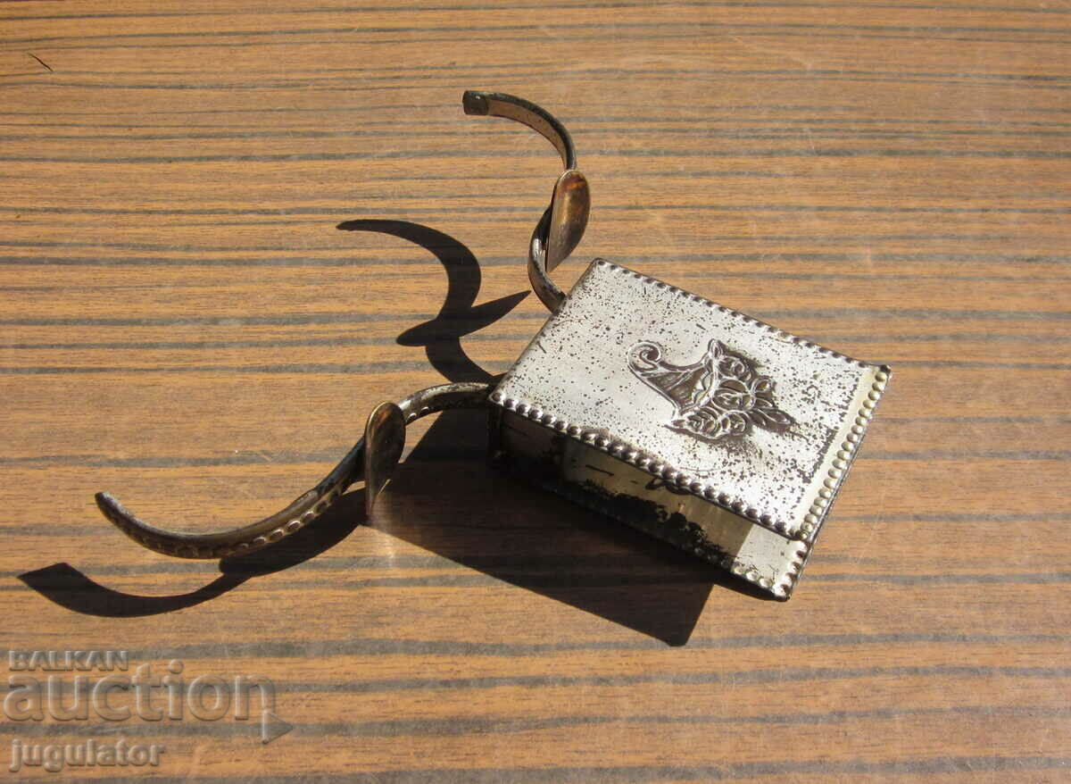 Auction antique silver plated matchbox with ornaments Auction antique silver plated matchbox with ornaments