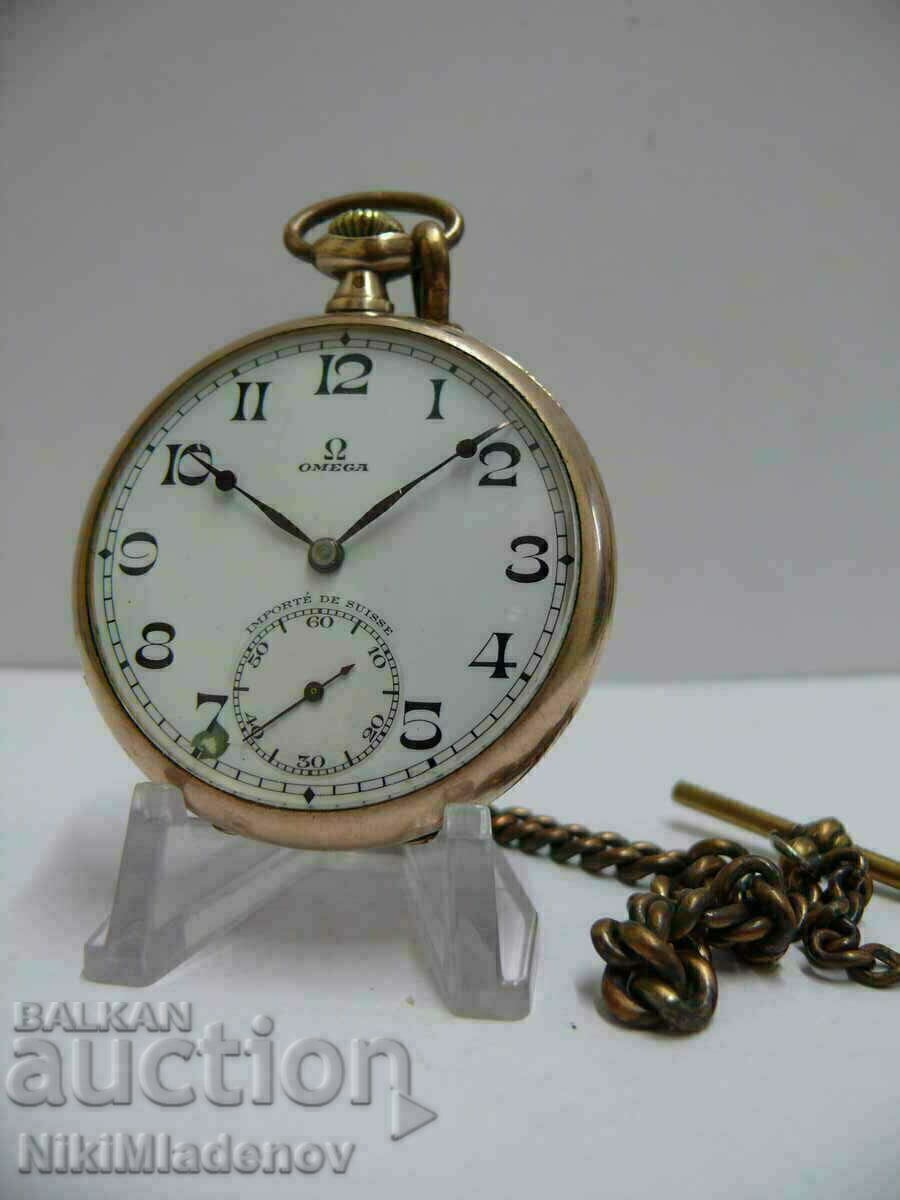 Swiss OMEGA OMEGA Gold plated pocket watch, Mechanical