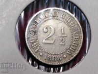 2 1/2 стотинки 1888,две стотинки и половина