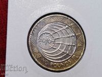 2 LIBRE 2001 MAREA BRITANIE, monedă, monede