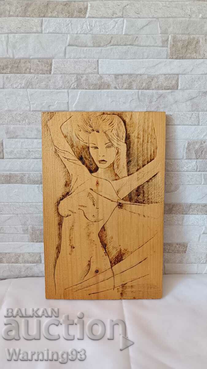 Painting / wood carving - "Body" - pyrography - 33/21cm - 5 Painting / wood carving - "Body" - pyrography - 33/21cm - 5