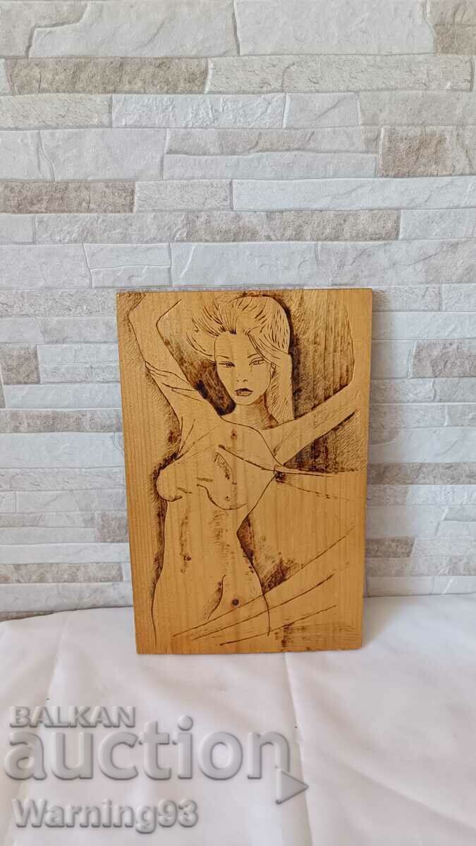 Painting / wood carving - "Body" - pyrography - 33/21cm - 6 Painting / wood carving - "Body" - pyrography - 33/21cm - 6
