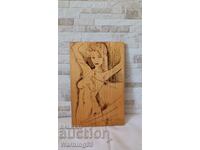 Ζωγραφική / ξυλογλυπτική - "Σώμα" - πυρογραφία - 33/21εκ