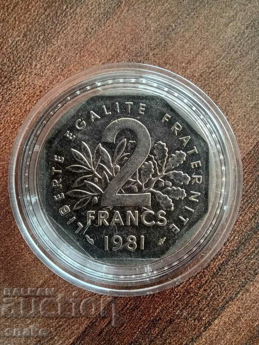 Франция 2 франка 1981г.
