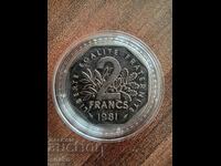 Франция 2 франка 1981г.