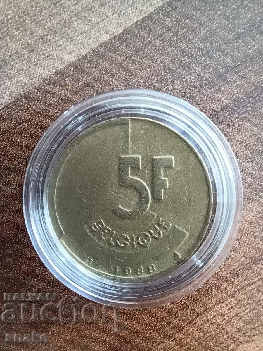 Белгия 5 франка 1988г.