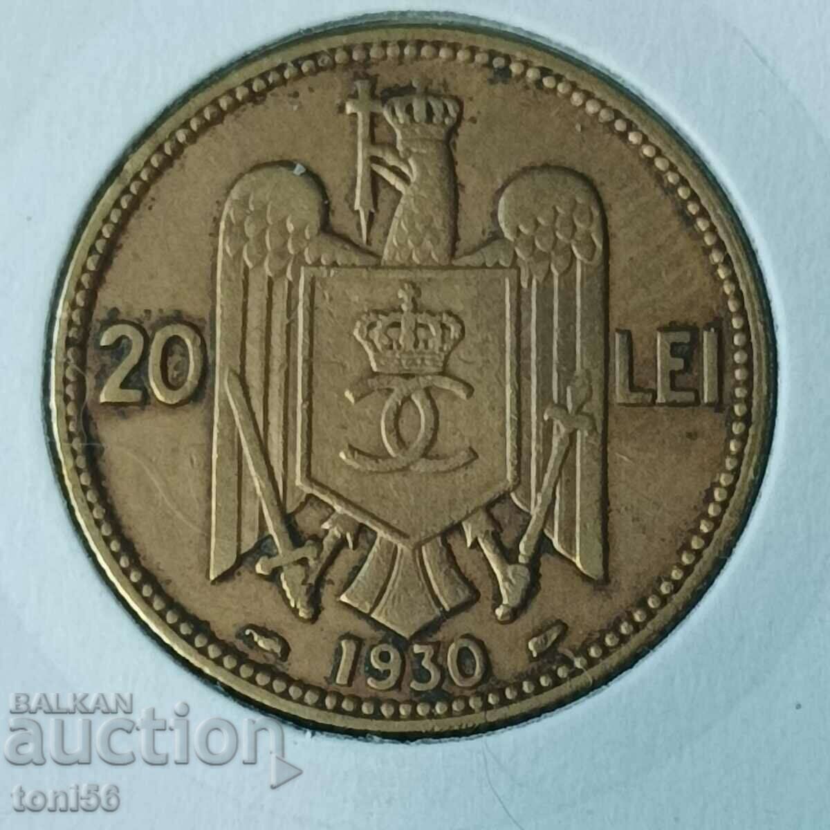 Romania 20 lei 1930 - varianta rara