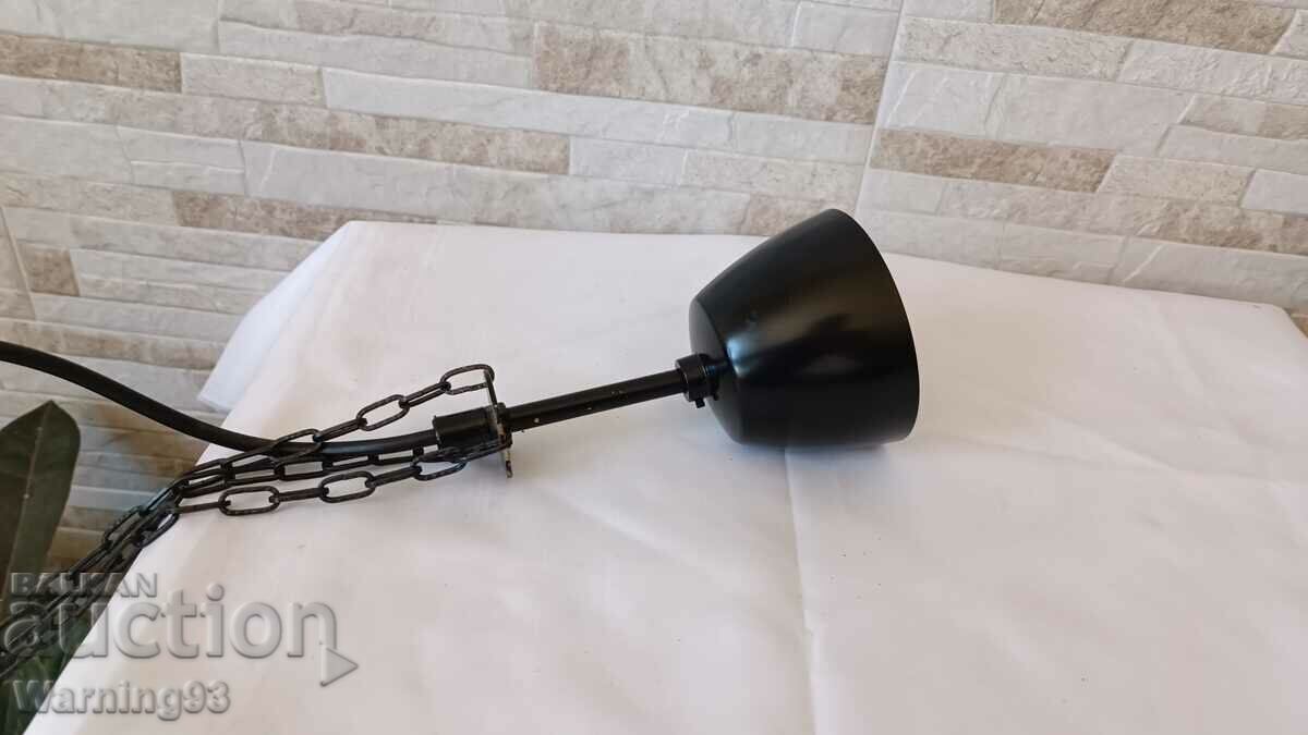 Стар полилей от ковано желязо и стъклен плафон - 7