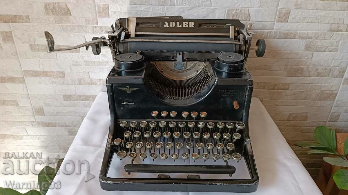 Old typewriter Adler STANDART - Made in Germany - 1938