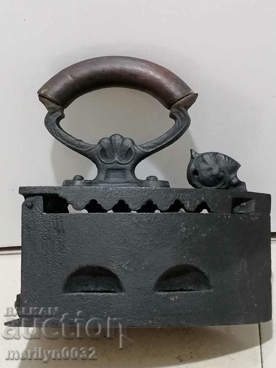An old iron on fire An old iron on fire