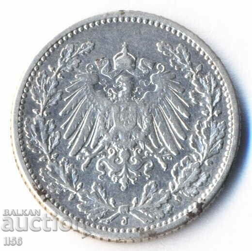 Germany - 1/2 Mark 1905 - Hamburg (J) - Silver with price 18.00 BGN | € 9.20