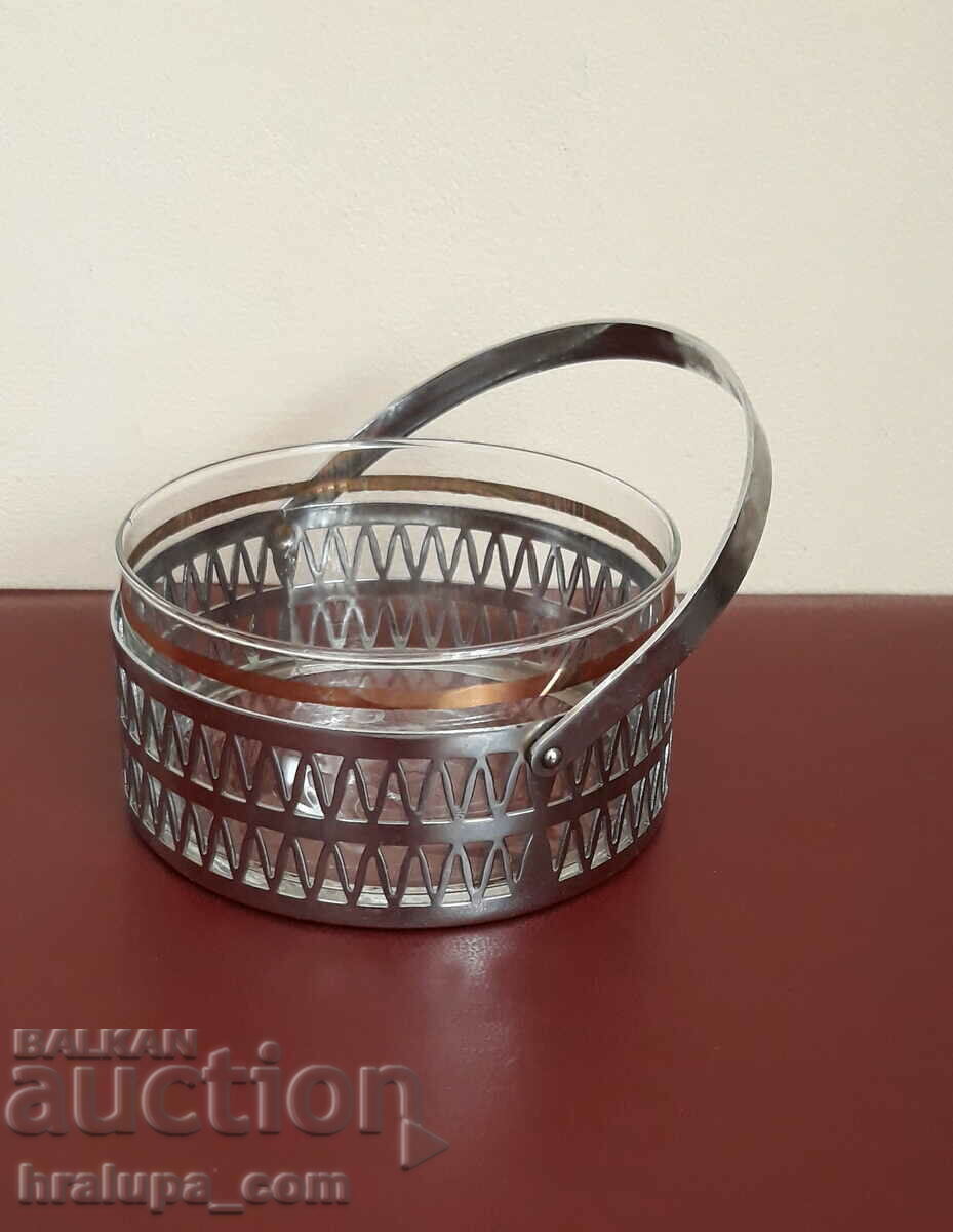 Old sugar bowl bonbonniera glass and metal with price 20.00 BGN | € 10.23 Old sugar bowl bonbonniera glass and metal with price 20.00 BGN | € 10.23