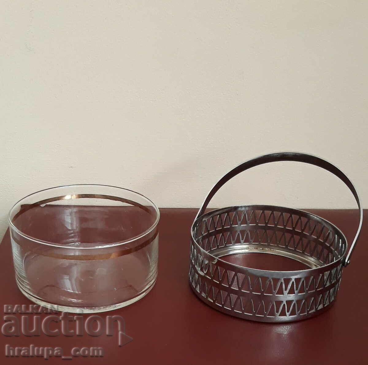 Auction Old sugar bowl bonbonniera glass and metal Auction Old sugar bowl bonbonniera glass and metal