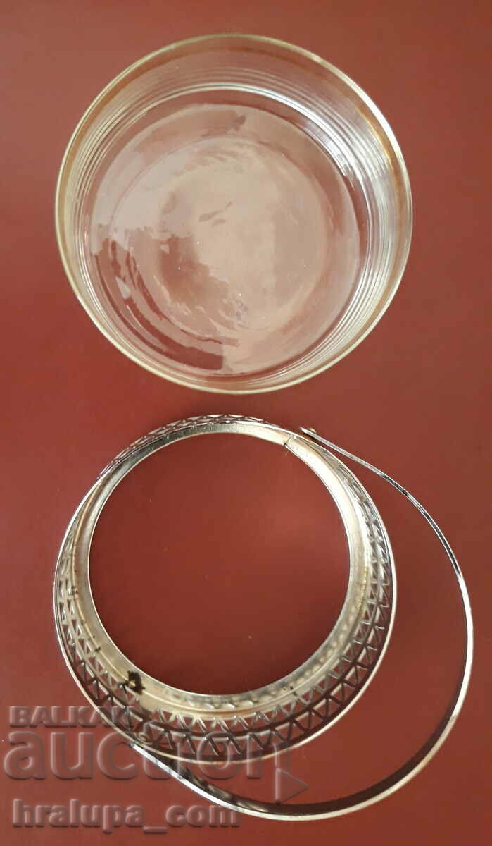 Delivery of Old sugar bowl bonbonniera glass and metal Delivery of Old sugar bowl bonbonniera glass and metal