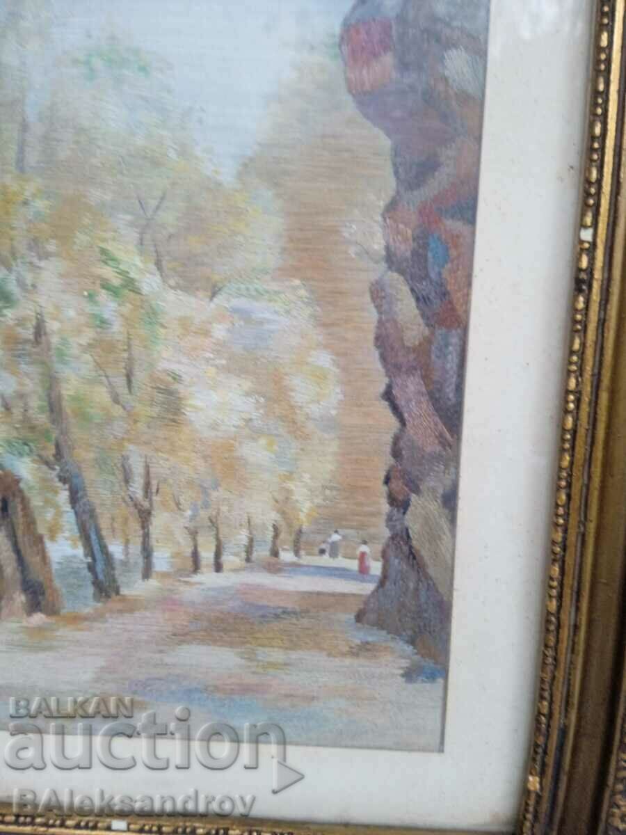 Δημοπρασία Παλιά ζωγραφική με μεταξωτό νήμα