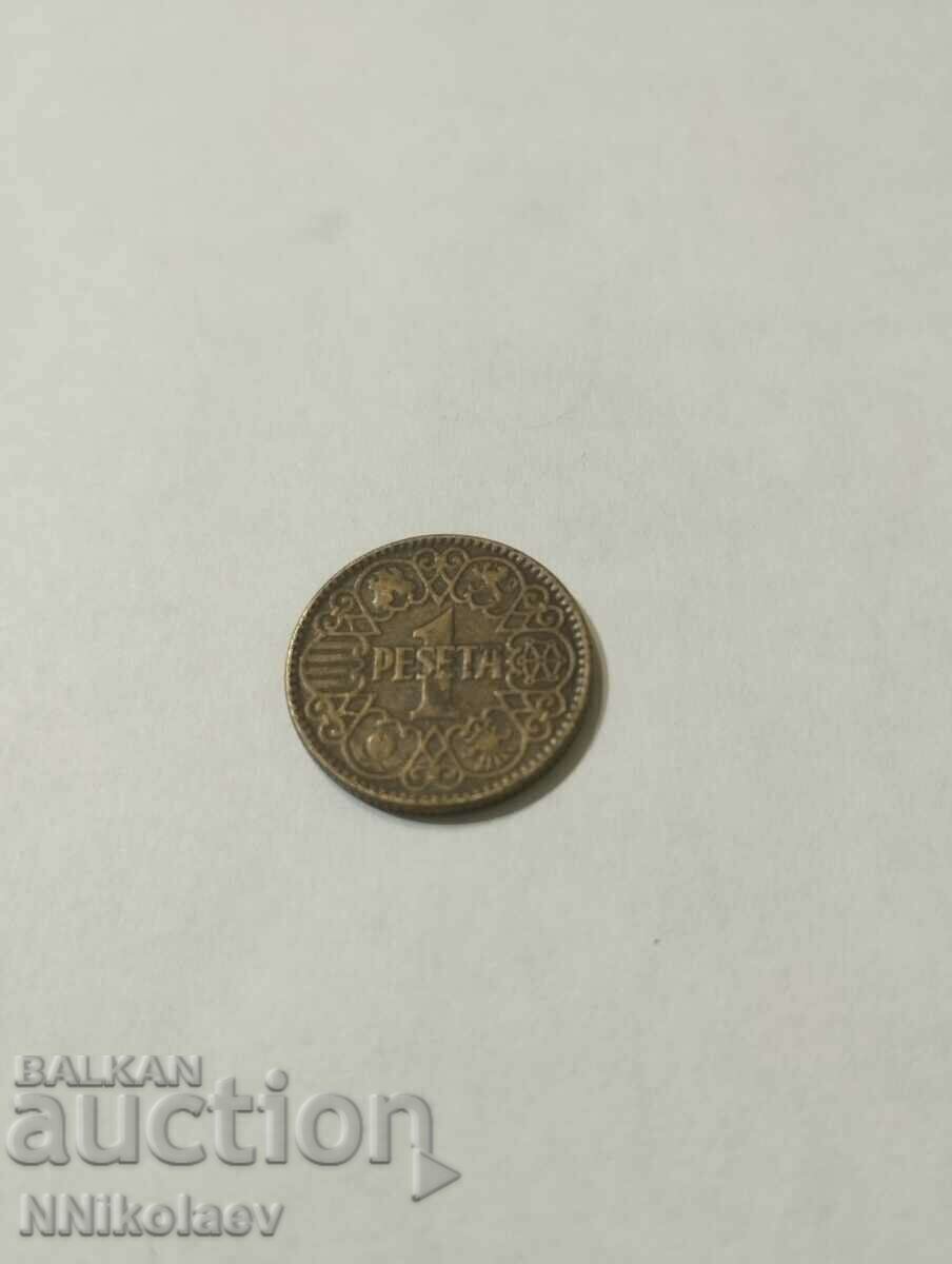 1 peseta Spania 1944