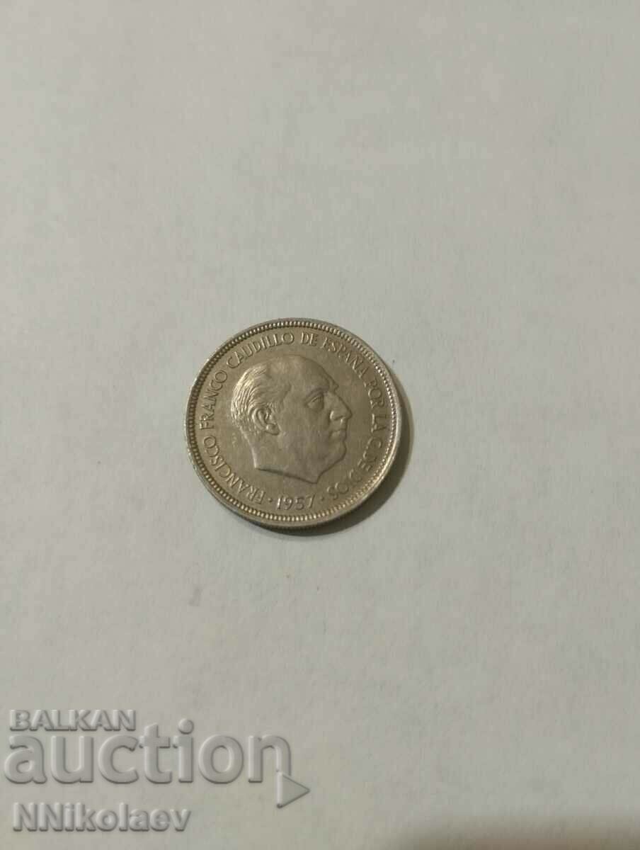 Delivery of 5 pesetas Spain 1957 Delivery of 5 pesetas Spain 1957