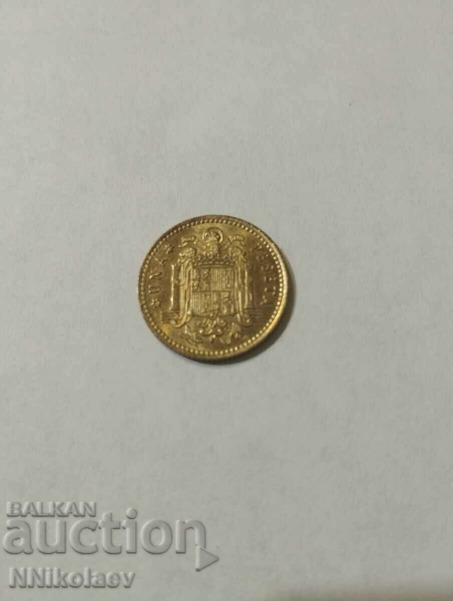 1 peseta Spain 1975 / 78 with price 1.00 BGN | € 0.51