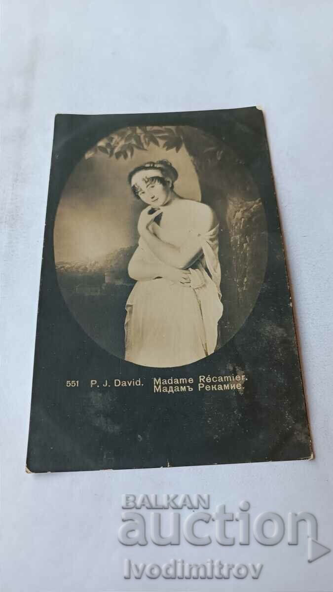 Carte poștală P. J. David Madame Recamier