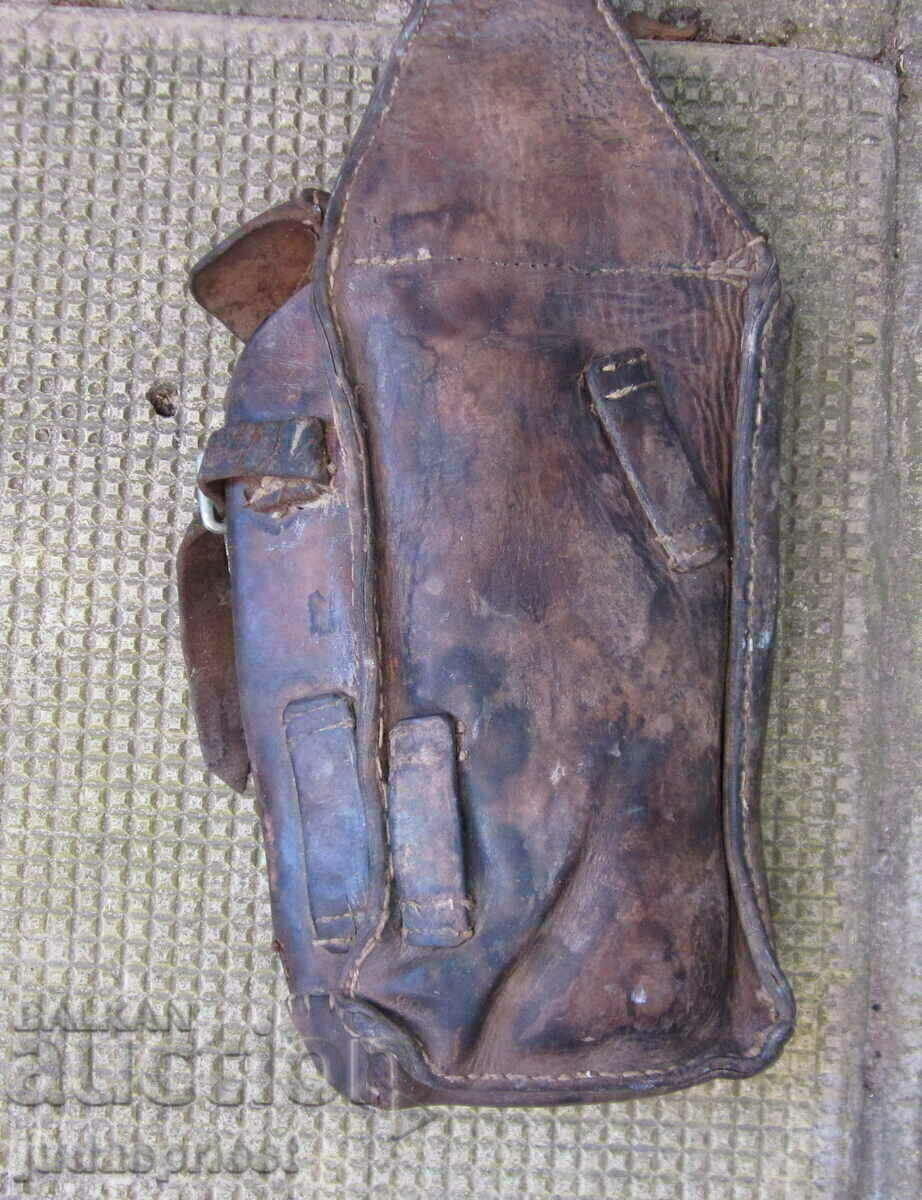 ВСВ  Царство България дисаги кожена паласка за военен мотор - 7