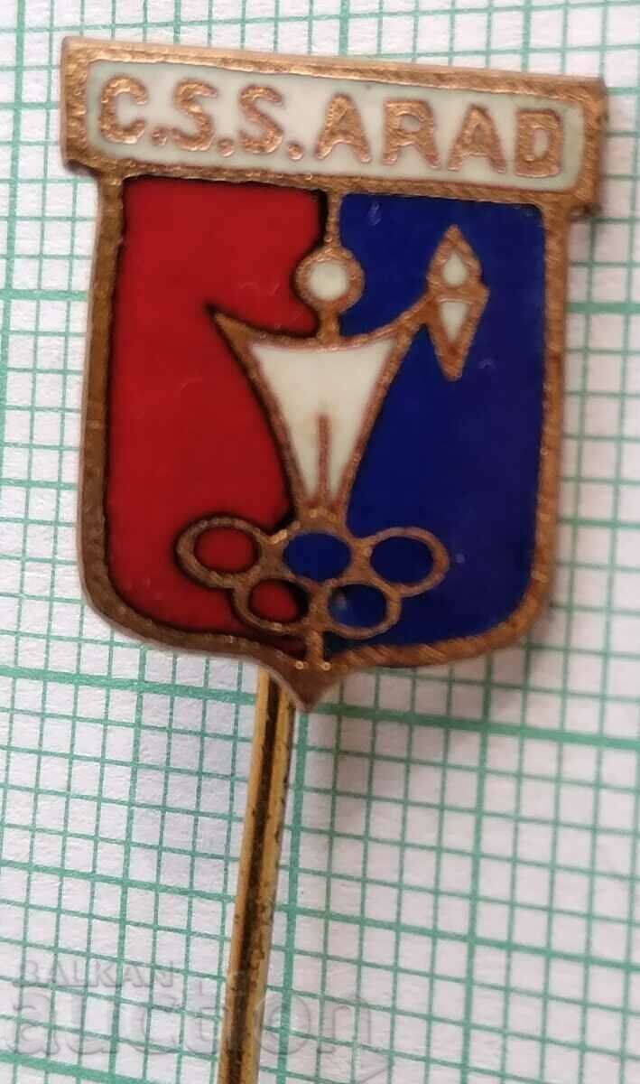 13568 Badge - Sports Club Arad Romania - bronze enamel