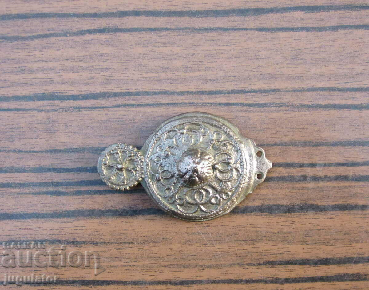 antique Bulgarian Revival bronze pafta half with price 25.00 BGN | € 12.78
