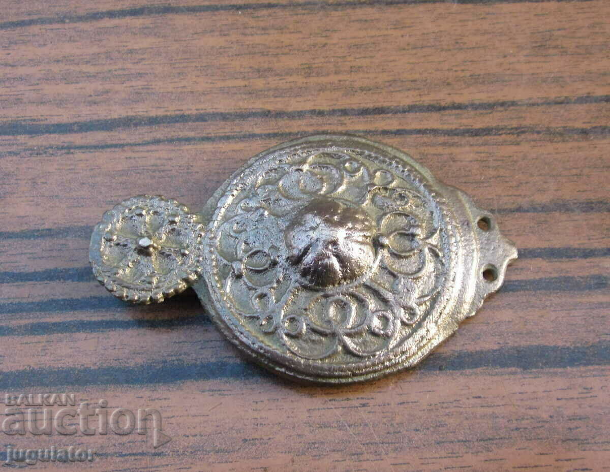 Auction  antique Bulgarian Revival bronze pafta half