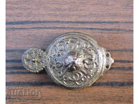 antique Bulgarian Revival bronze pafta half