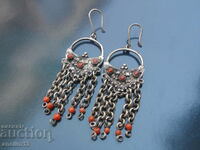 RENAISSANCE SILVER EARRINGS WITH CORAL