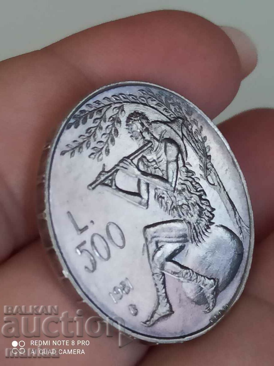 500 lire San Marino 1981 unc argint