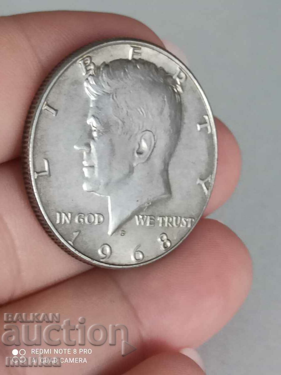 Delivery of 1/2 Dollar 1968 Silver Unc Delivery of 1/2 Dollar 1968 Silver Unc