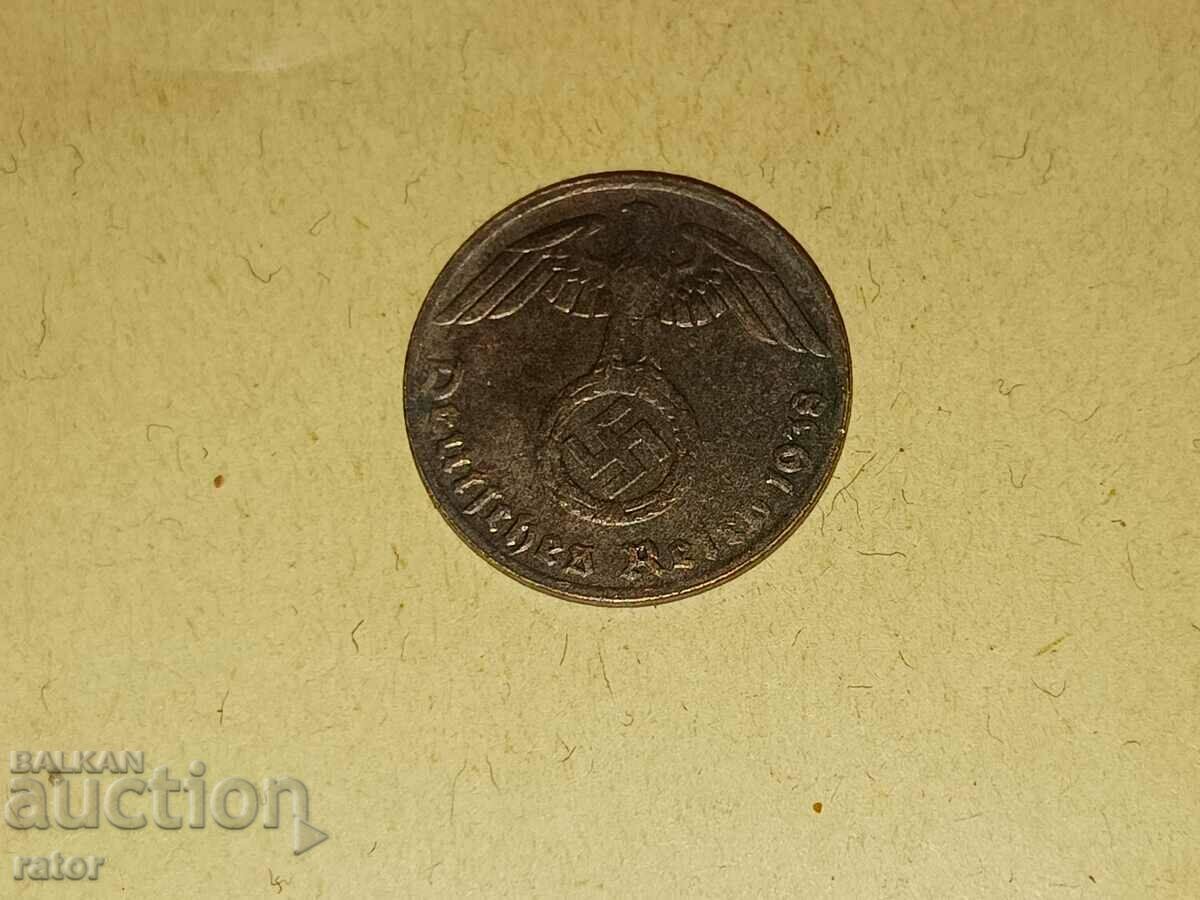 1 pfennig 1938 Germania, al treilea Reich