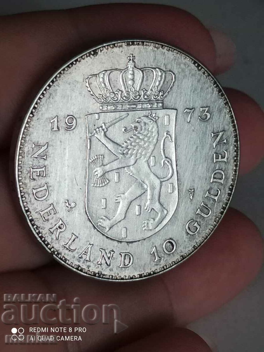 10 guilders 1973 silver Netherlands with price 95.00 BGN | € 48.57 10 guilders 1973 silver Netherlands with price 95.00 BGN | € 48.57