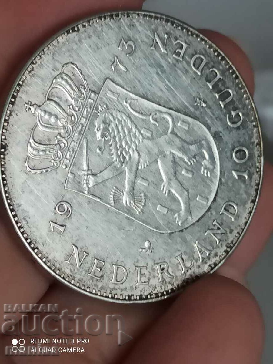 Auction 10 guilders 1973 silver Netherlands Auction 10 guilders 1973 silver Netherlands