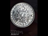 5 franci argint 1962
