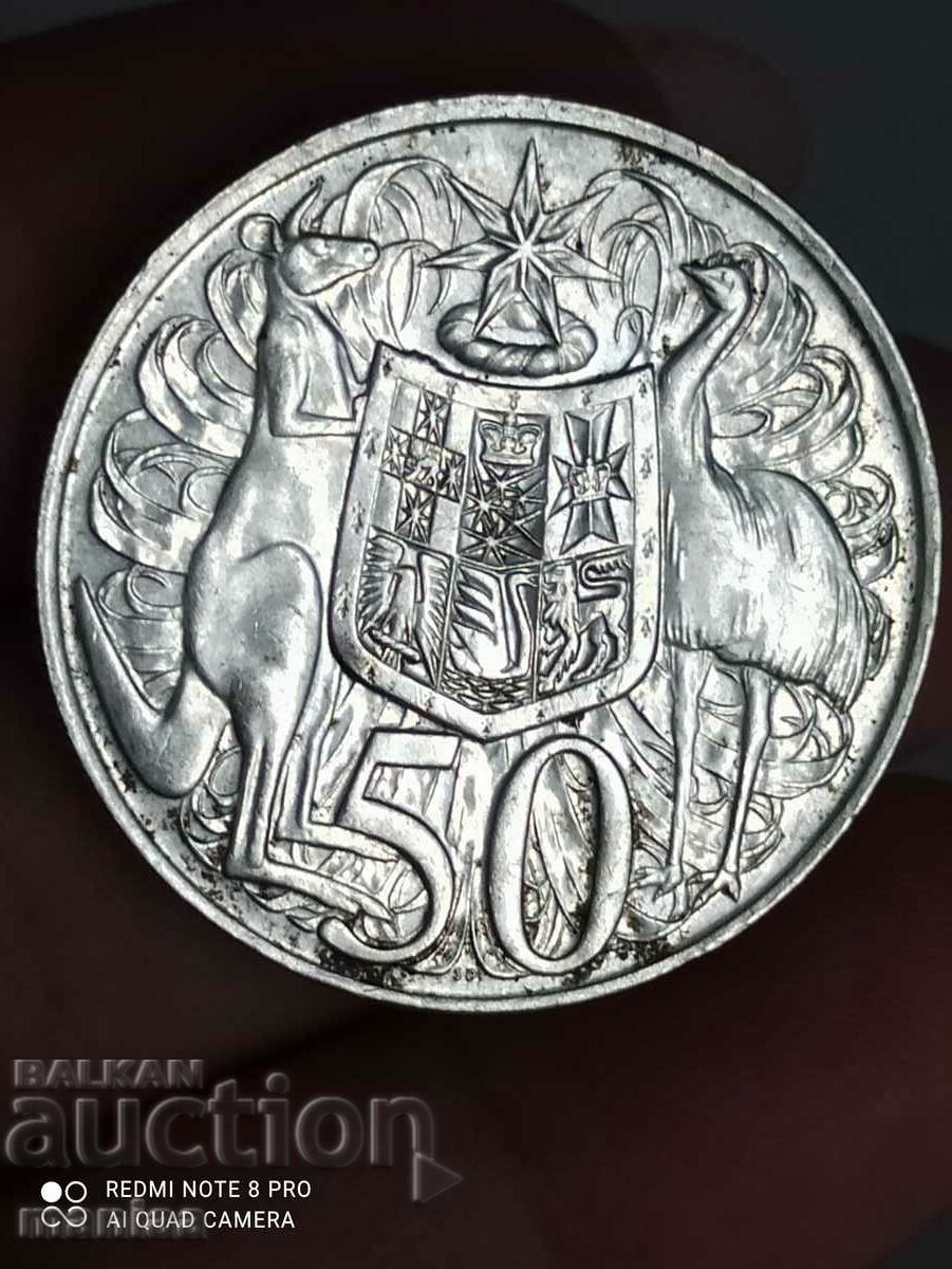 50 пенса 1966 г Австралия сребро  унк